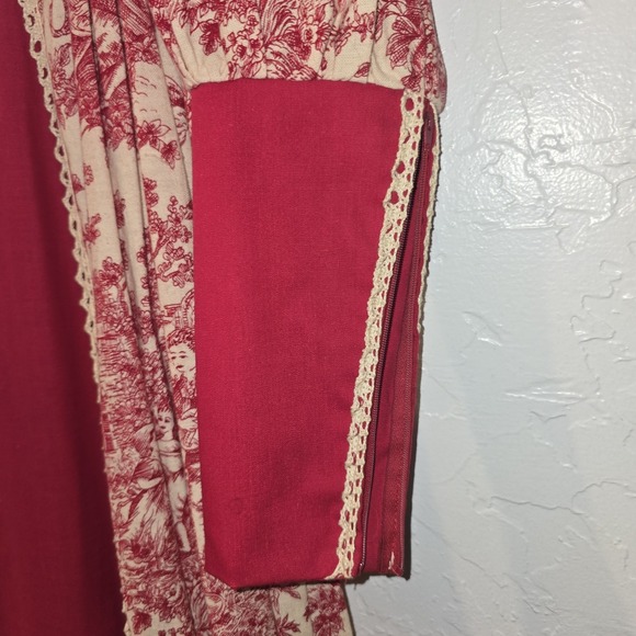 Gunne Sax Black Label Red Toile de Jouy Vintage Maxi Maiden Dress Sz 9/10 - Picture 6 of 15